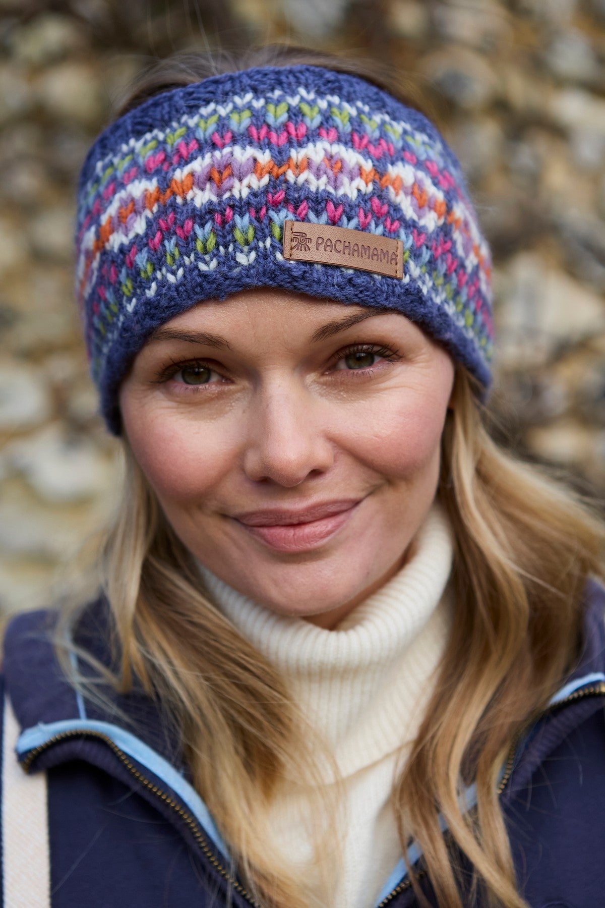 Pachamama Killarney Headband, 100% Pure Merino Wool , Hand Made , Unlined, Denim
