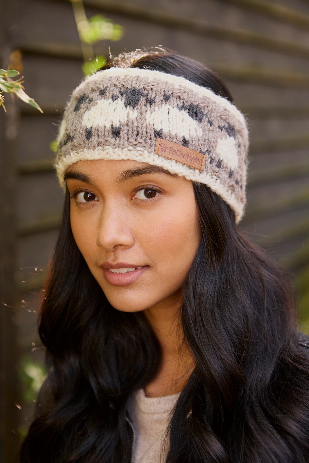 Pachamama Sheep Headband, 100% Soft Pure Merino Wool , Hand Made , Mushroom