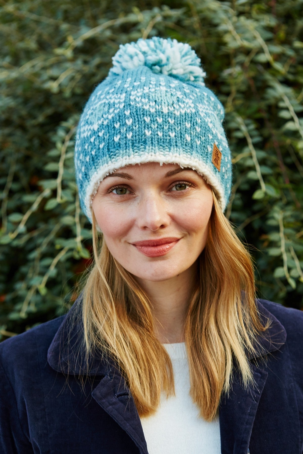 Pachamama Pentle Bay Bobble Beanie, Hand Knitted, Sherpa Fleece