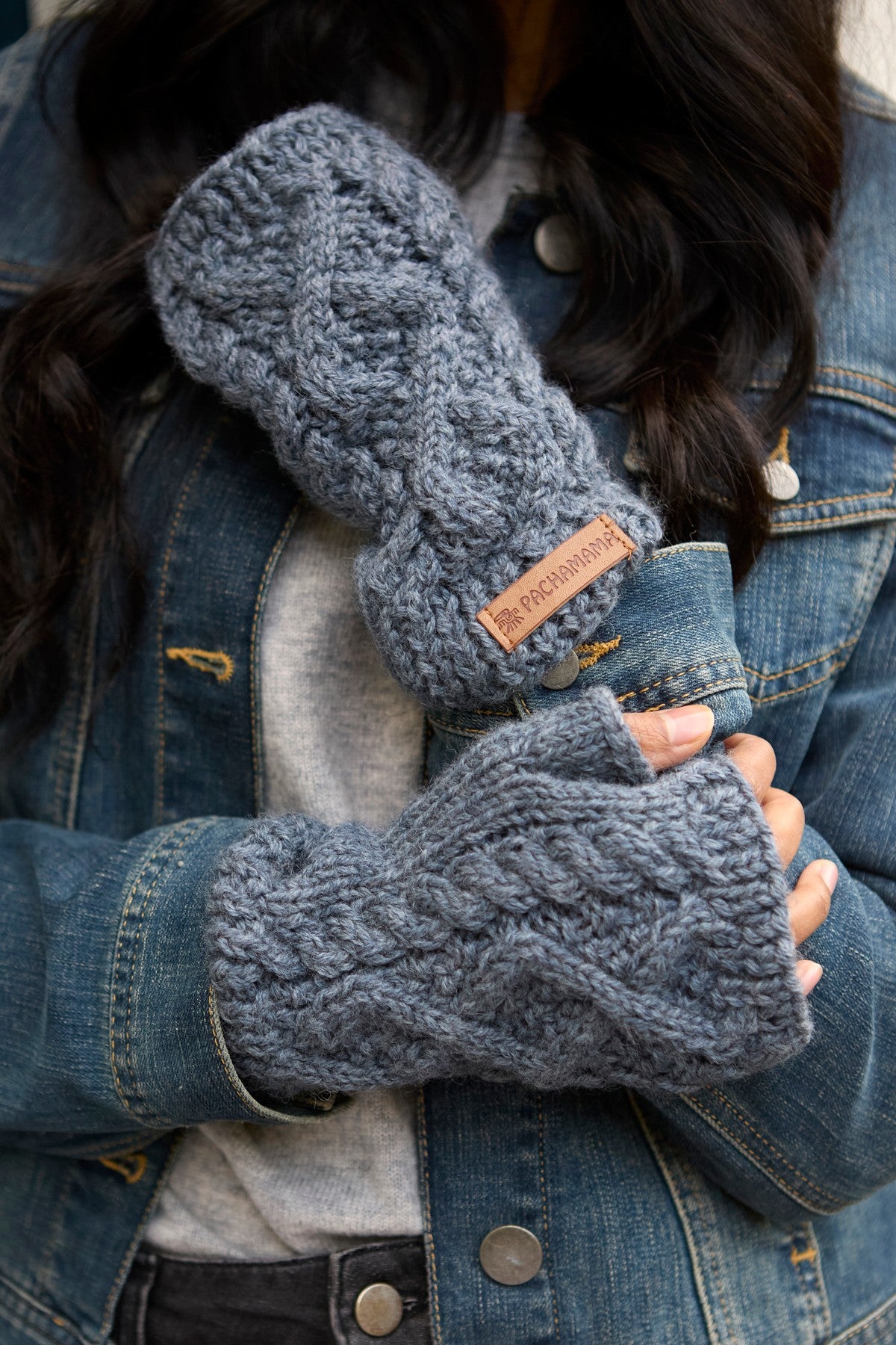 Pachamama Enniskerry Handwarmers, Hand Knitted, 100% Soft Merino Wool, Unlined