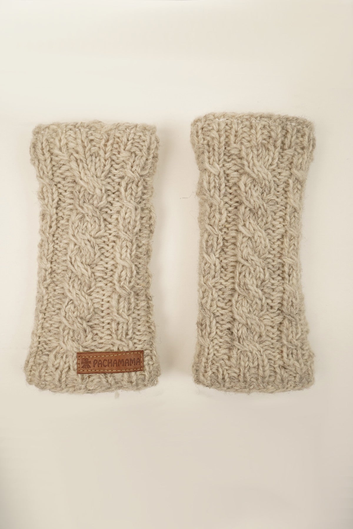 Pachamama Chamonix Handwarmer, Hand Knitted, Sherpa Fleece Lined, Oatmeal