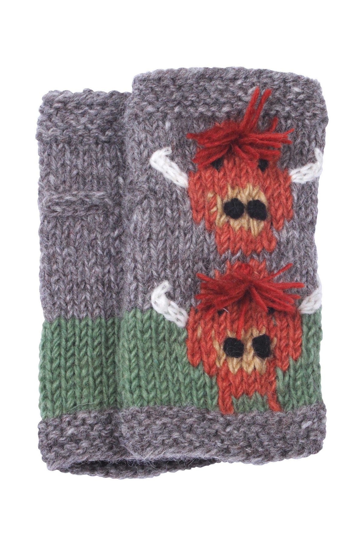 Pachamama Herd Of Highland Cow Handwarmers, Hand Made, Lined, 100% Wool Outer