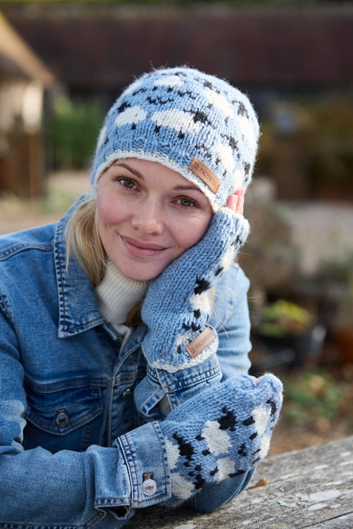 Pachamama Sheep Handwarmers, Hand Made, 100% Pure Soft Merino Wool , Blue