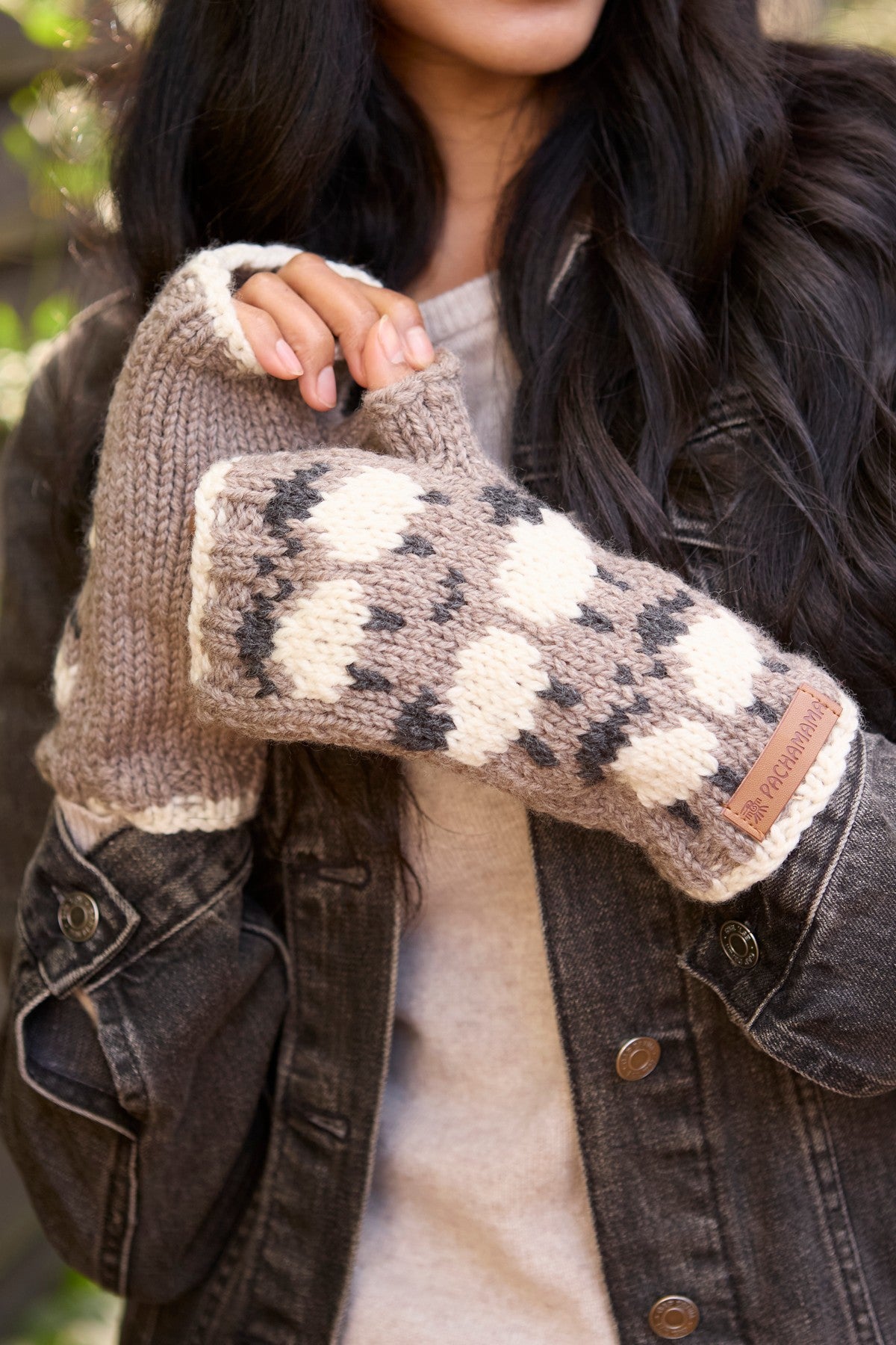 Pachamama Sheep Handwarmers, Hand Made, 100% Pure Soft Merino Wool , Mushroom