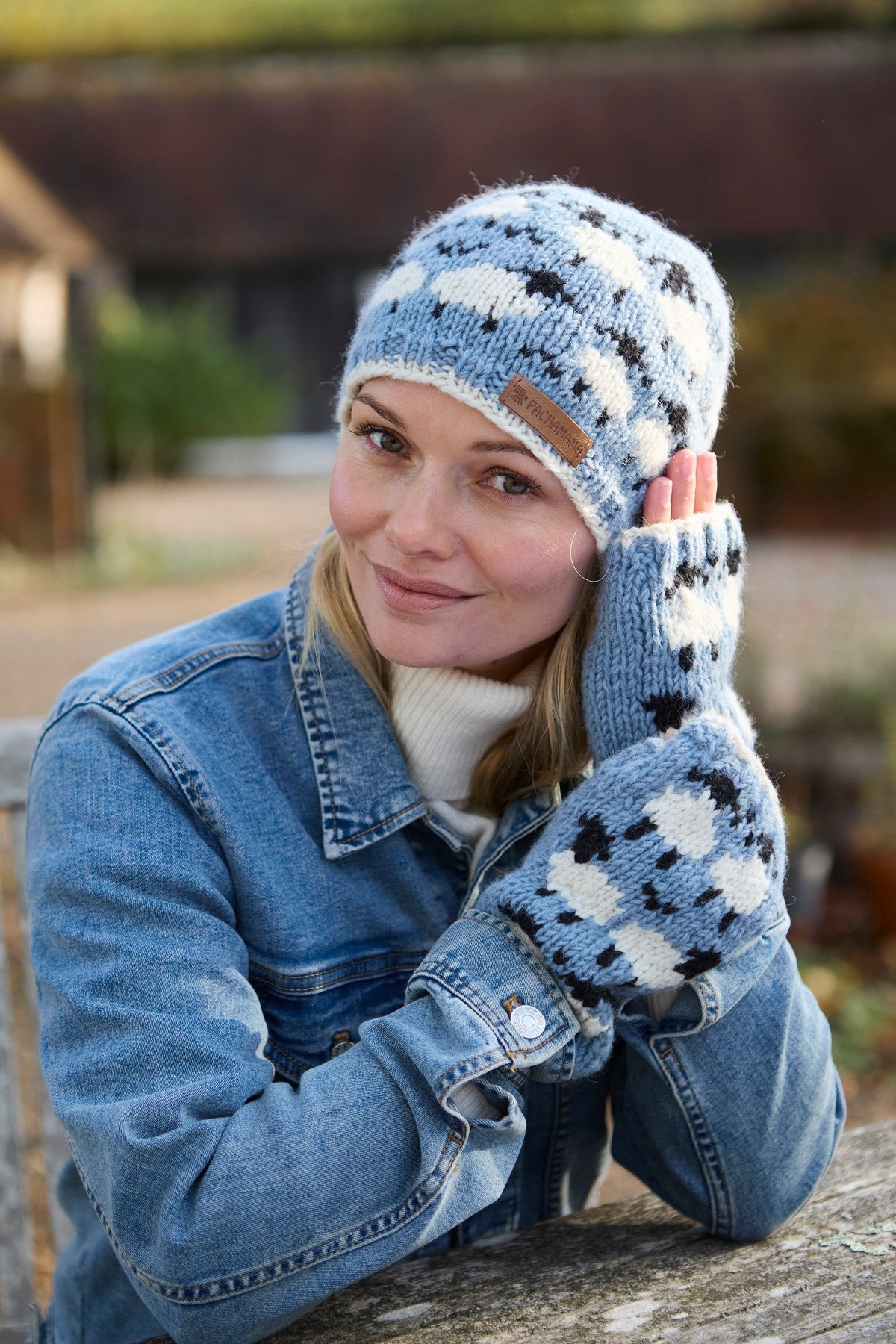 Pachamama Sheep Handwarmers, Hand Made, 100% Pure Soft Merino Wool , Blue