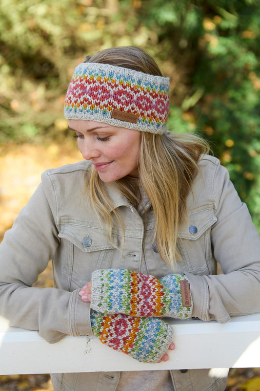 Pachamama Killarney Headband, 100% Pure Merino Wool , Hand Made , Unlined, Oatmeal