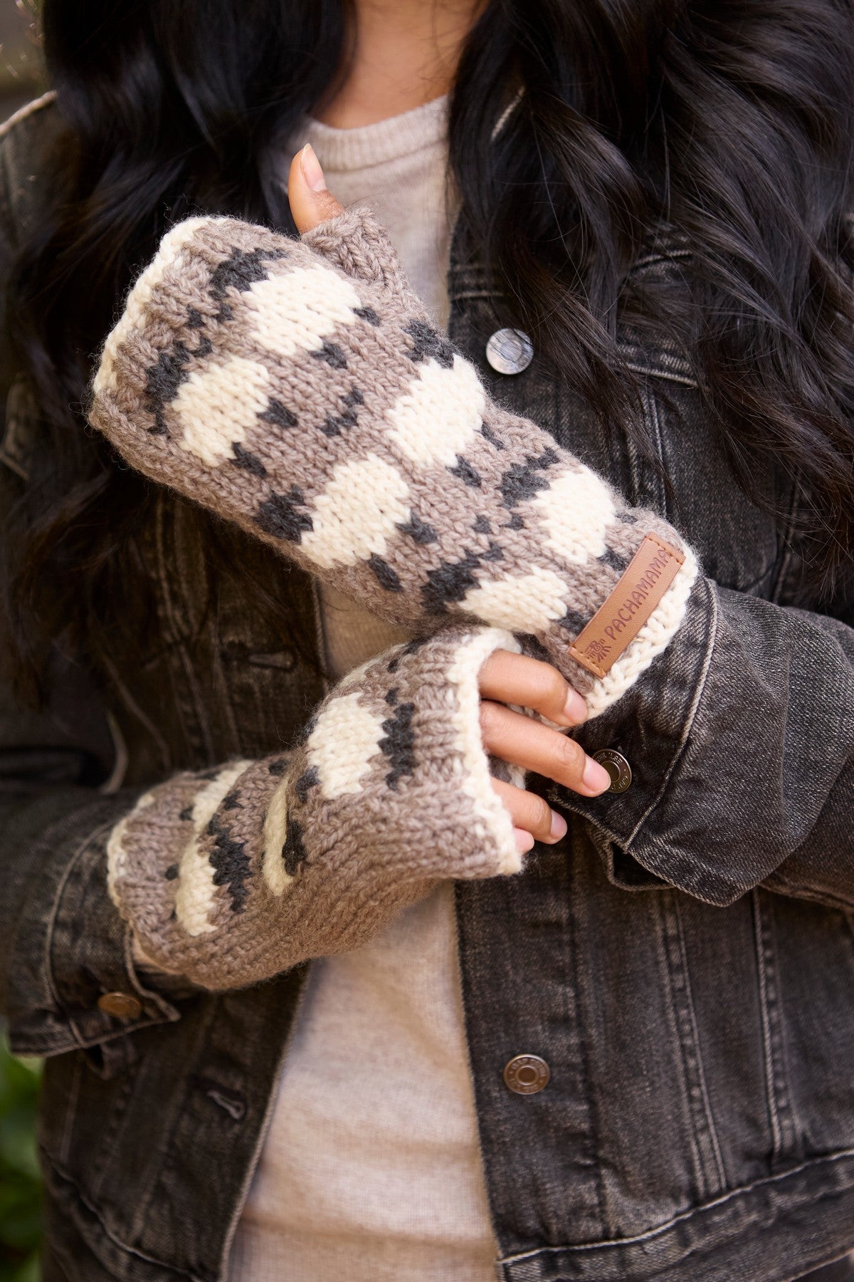 Pachamama Sheep Handwarmers, Hand Made, 100% Pure Soft Merino Wool , Mushroom