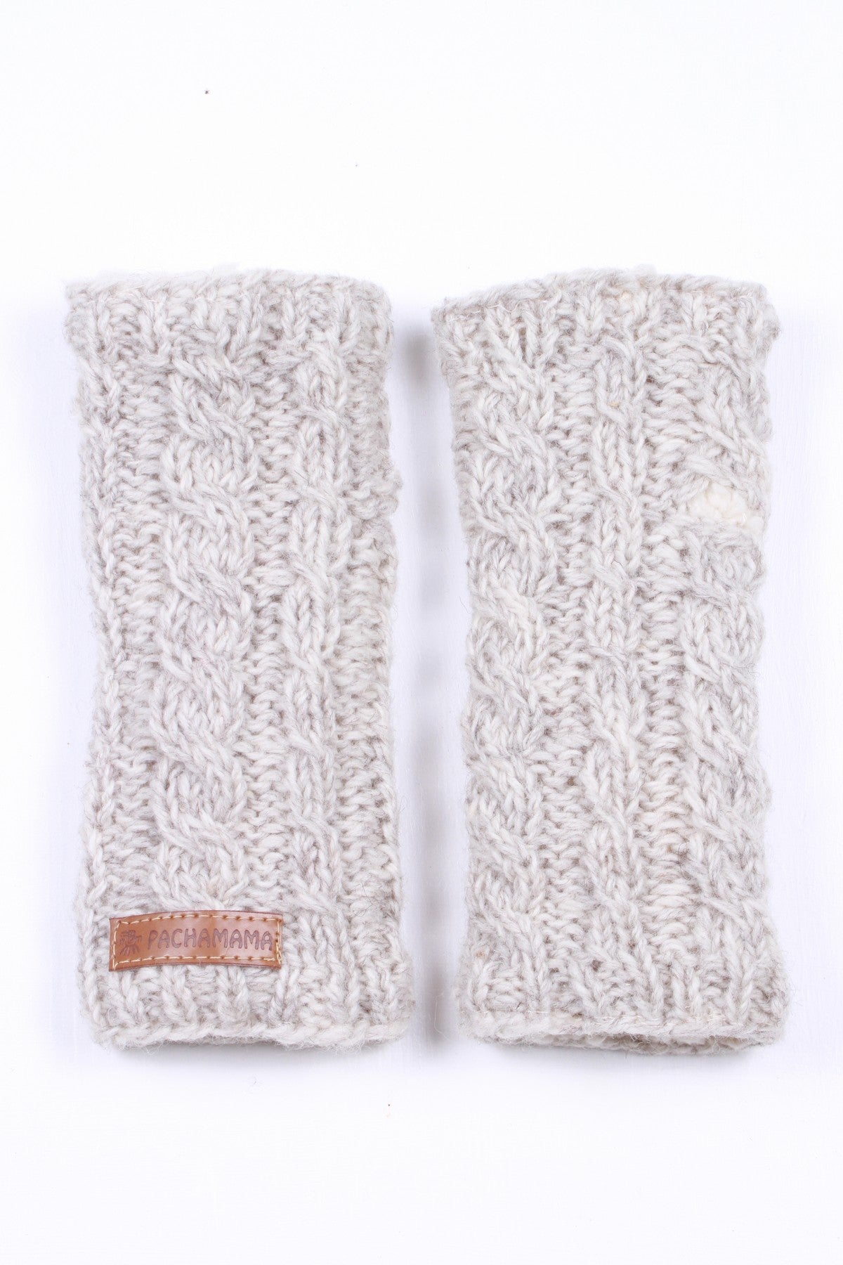 Pachamama Chamonix Handwarmer, Hand Knitted, Sherpa Fleece Lined, Oatmeal