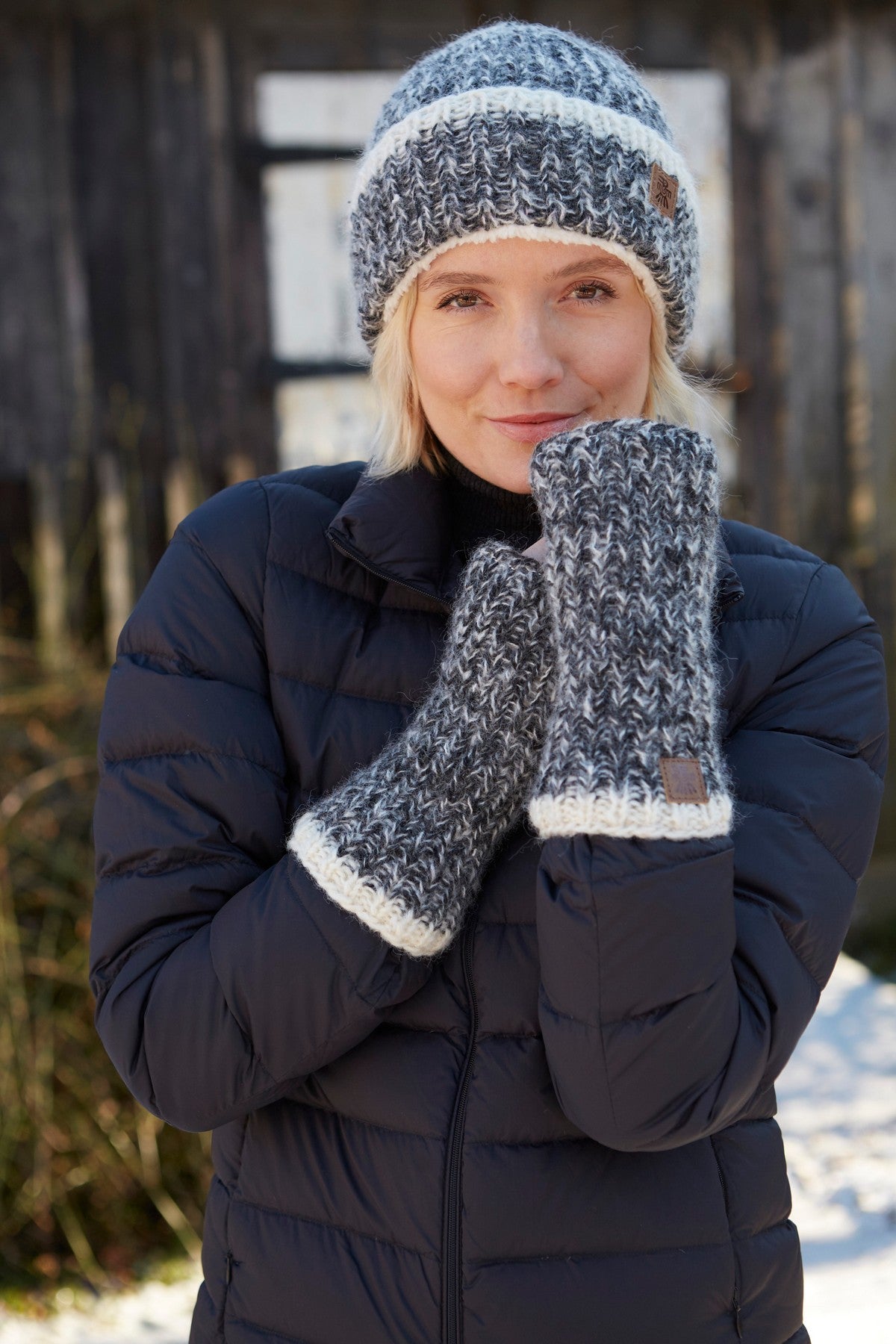 Pachamama Kielder Beanie, Hand Knitted, Sherpa Fleece Lined, Wool/Mohair Blend