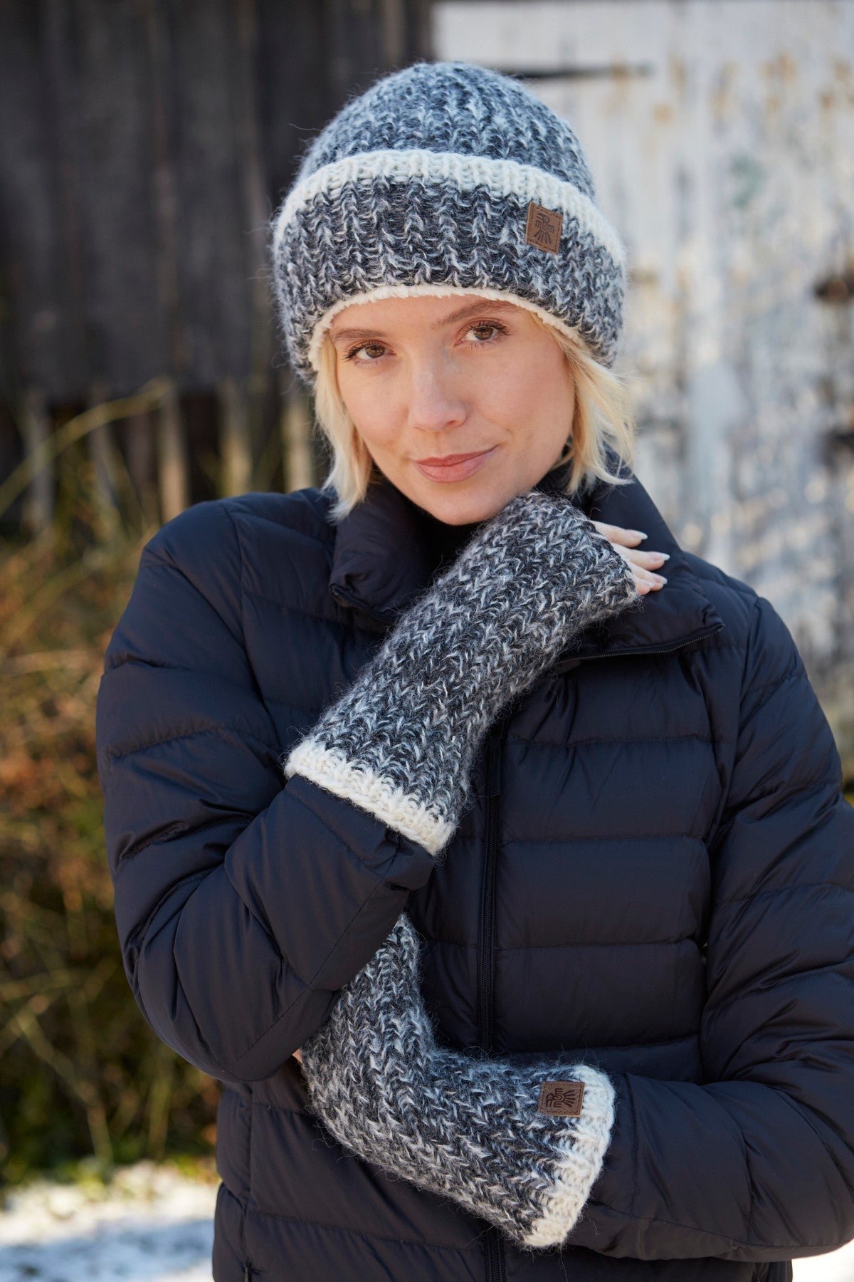 Pachamama Kielder Beanie, Hand Knitted, Sherpa Fleece Lined, Wool/Mohair Blend