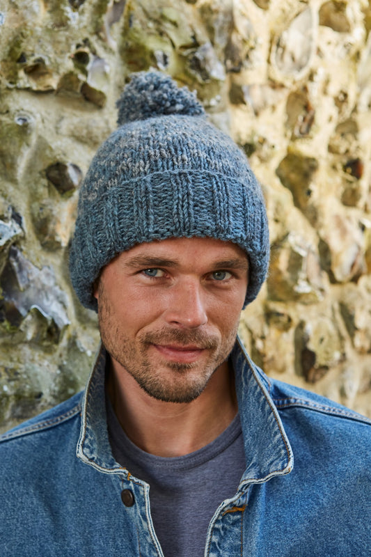 Pachamama Mens New Forest Bobble Beanie, Hand Knitted, Fleece Lined, Wool