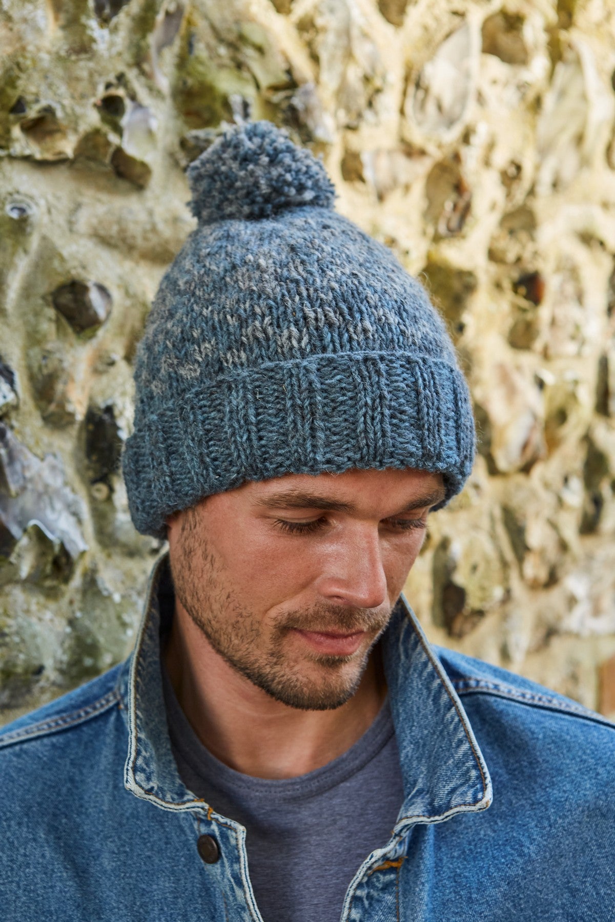 Pachamama Mens New Forest Bobble Beanie, Hand Knitted, Fleece Lined, Wool