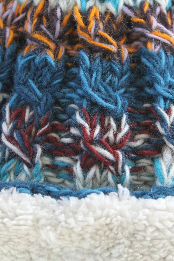 Pachamama Utrecht Bobble Beanie, Hand Knitted, Fair Trade Sourced, 100% Wool