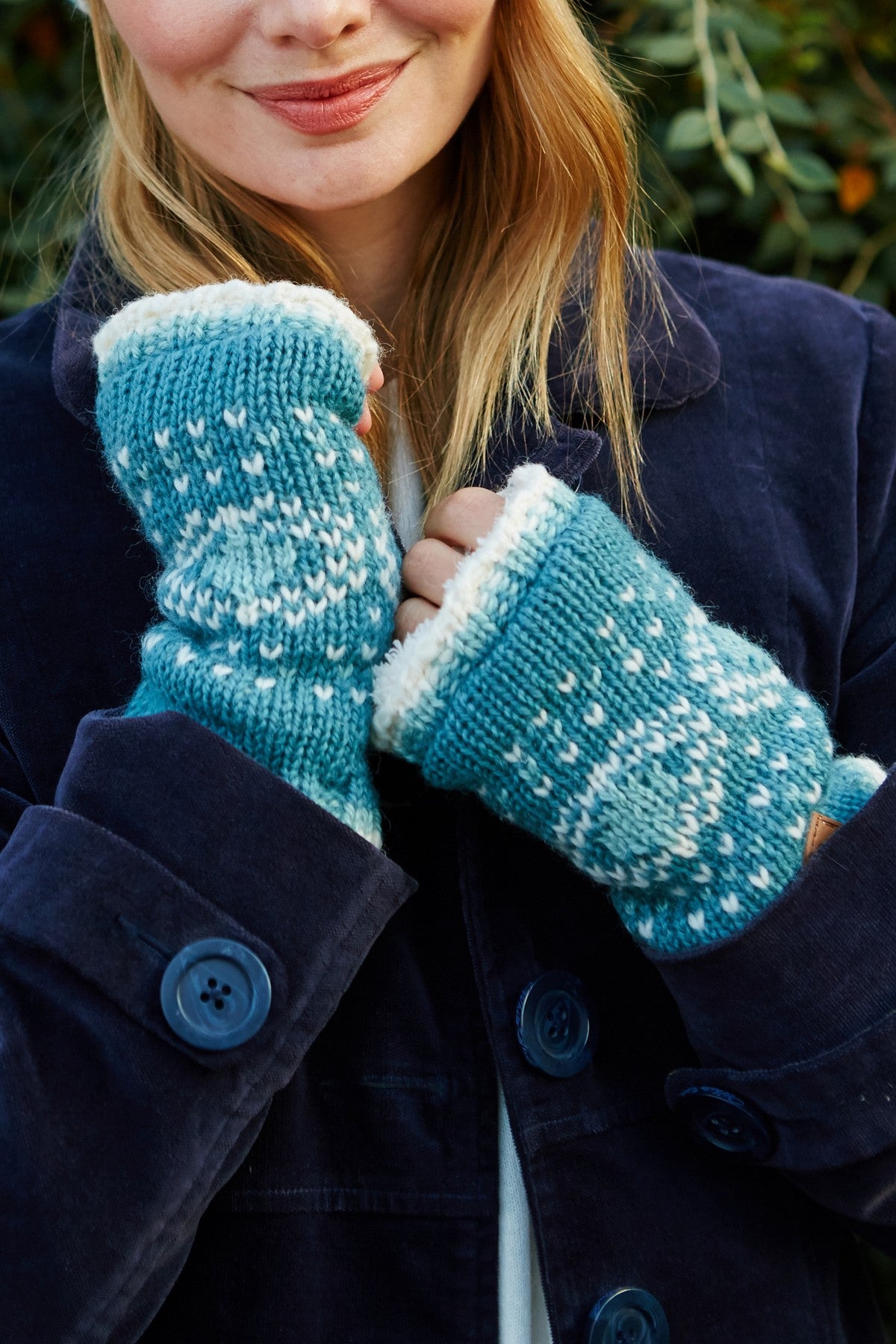 Pachamama Pentle Bay Handwarmers, Hand Knitted, Lined, Wool, Fair Trade Sourced