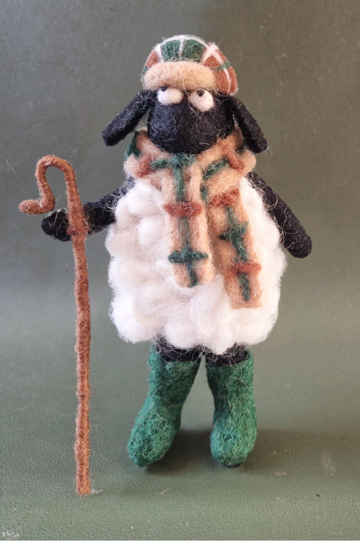 Pachamama Flat Cap Stanley Sheep, Hand Felted, Fair Trade Sourced, Home Ornament