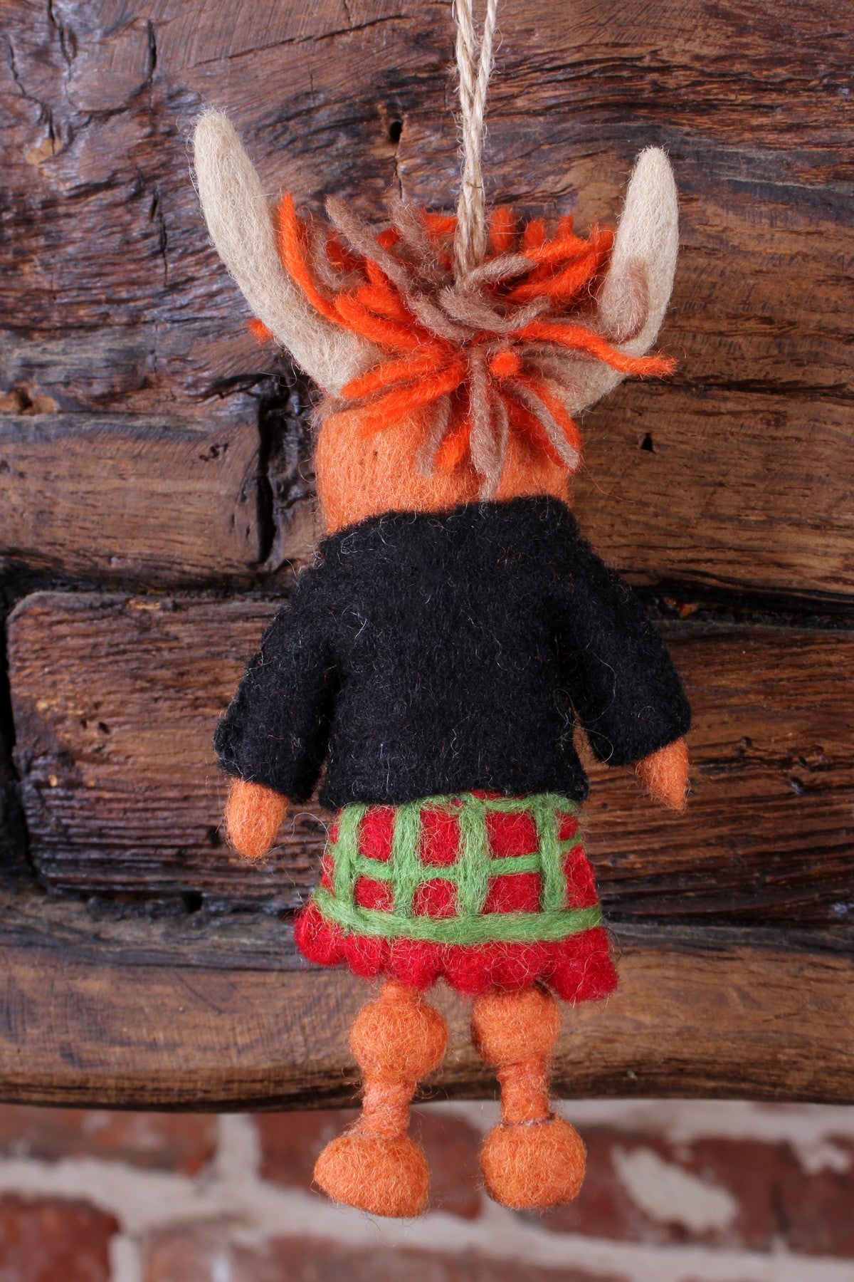 Pachamama Hamish The Highland Cow Decoration, Hand Felted, Fair Trade Sourced