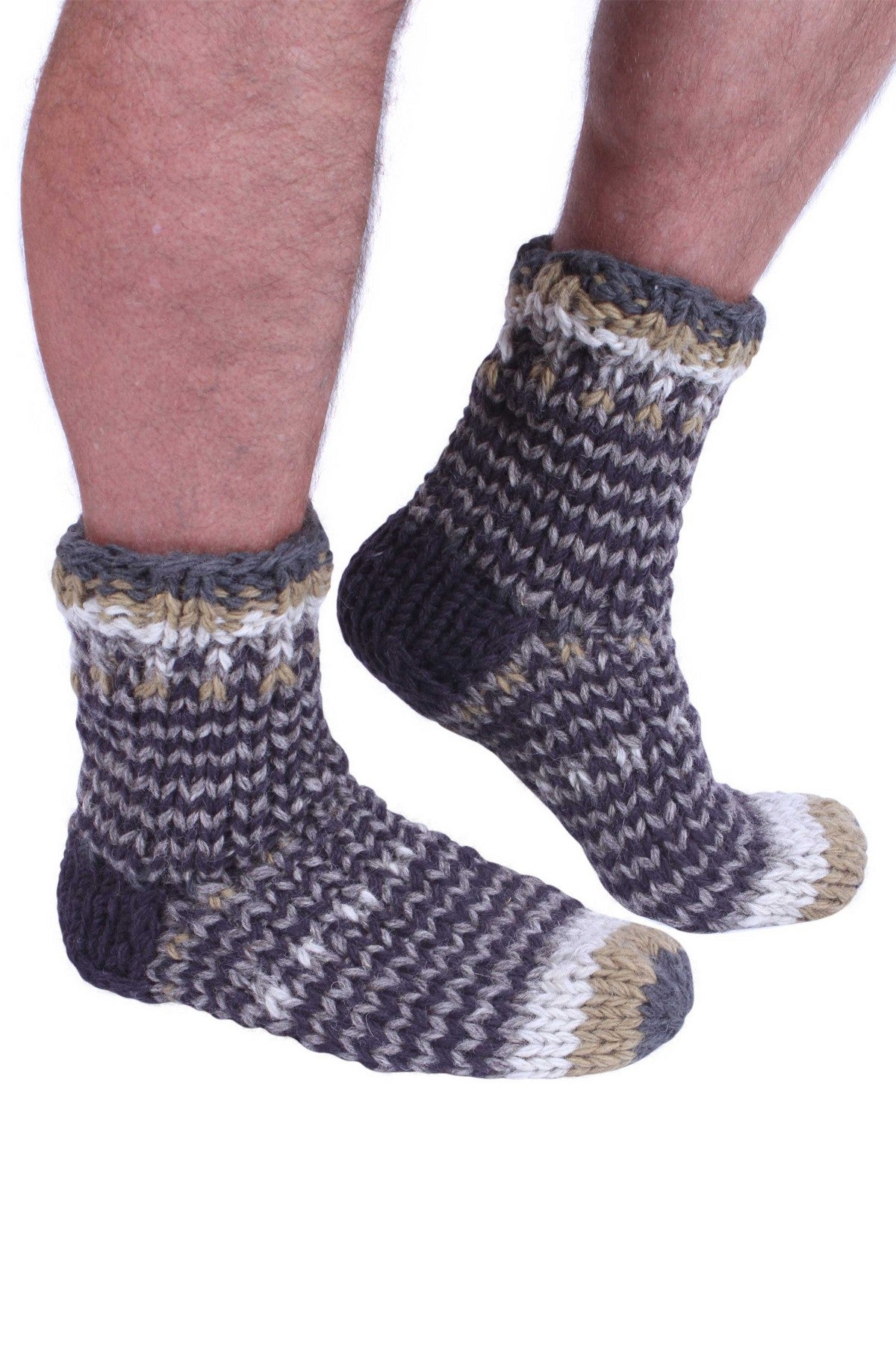 Pachamama Mens Santiago Sofa Socks, Hand Knitted, 100% Wool, Fair Trade Sourced Condition: New with tags