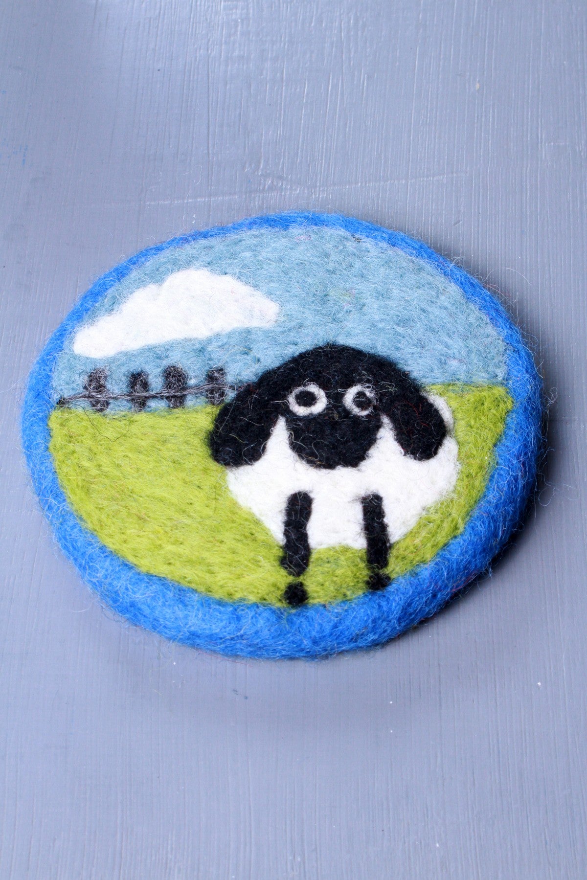 Pachamama Flock Of Sheep Coaster 10cm, Set of 4, Hand Felted, Fair Trade Source