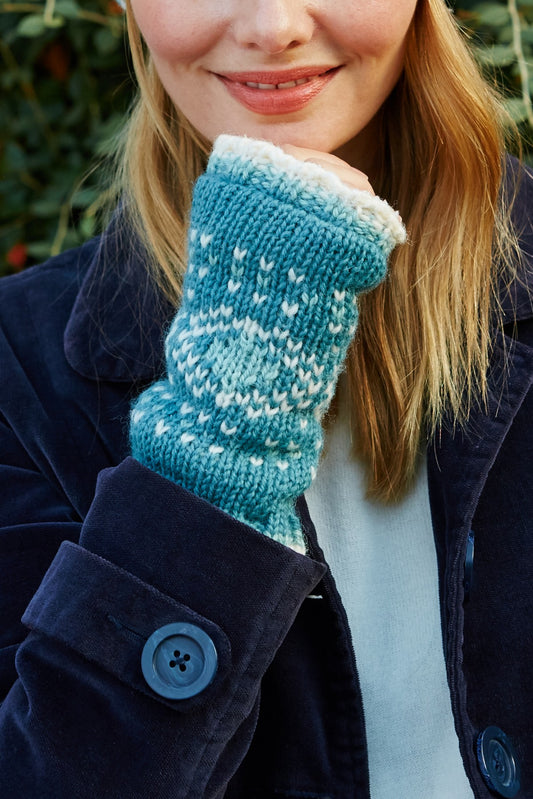 Pachamama Pentle Bay Handwarmers, Hand Knitted, Lined, Wool, Fair Trade Sourced