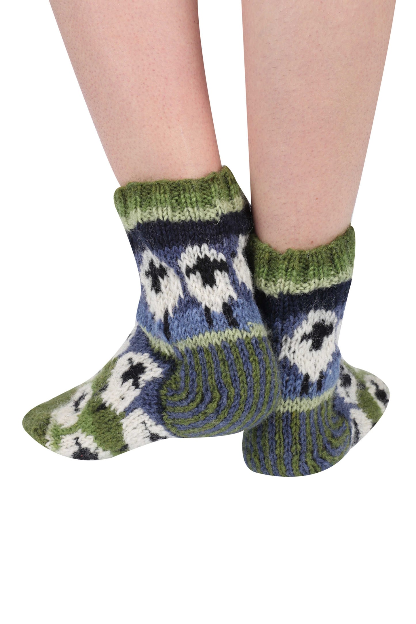 Pachamama Flock Of Sheep Sofa Socks, Hand Knitted, 100% Wool, Fair Trade Sourced