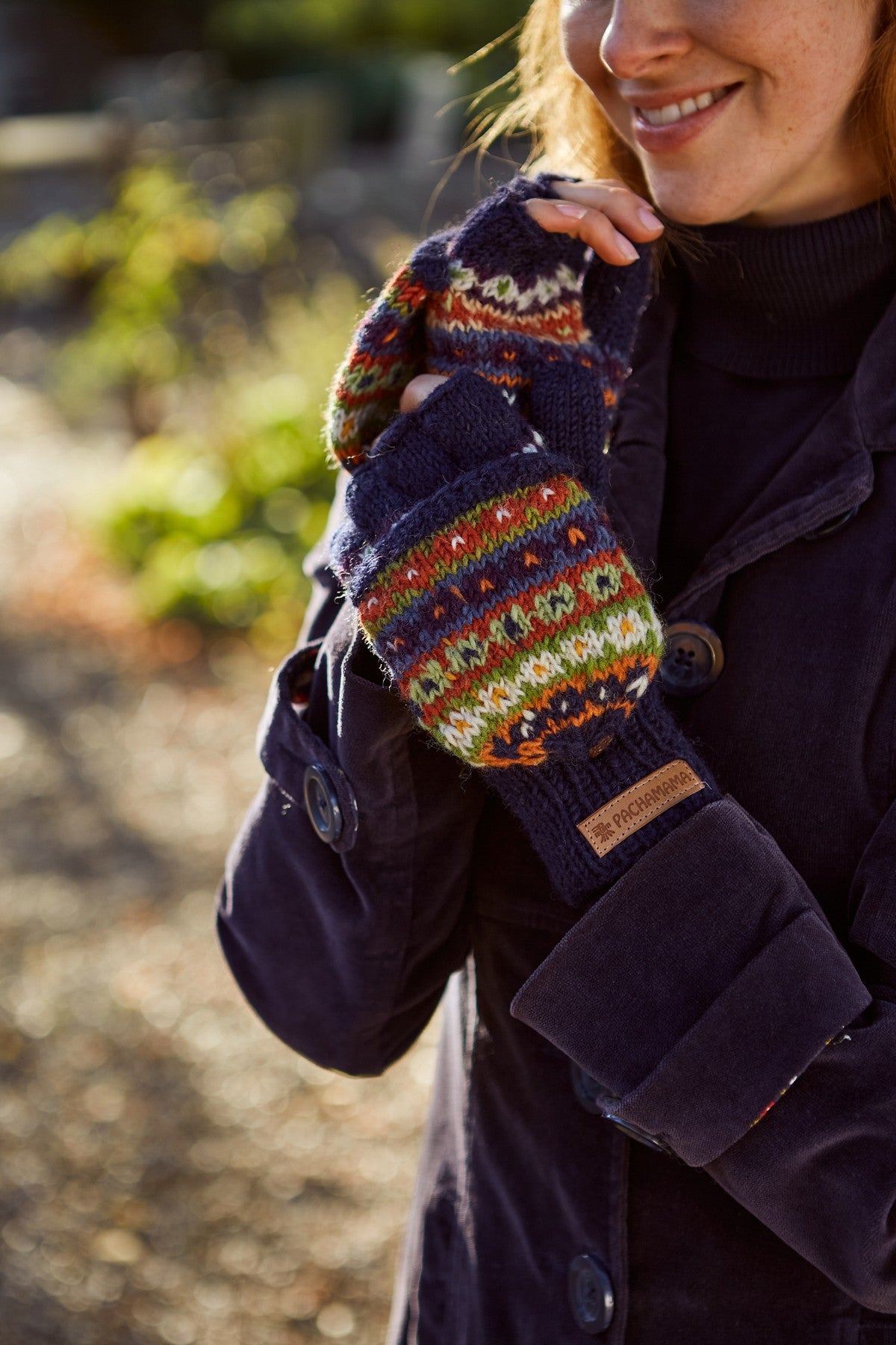 Pachamama Colorado Glove/Mitts, Hand Knitted, Lined, Wool, Fair Trade Sourced