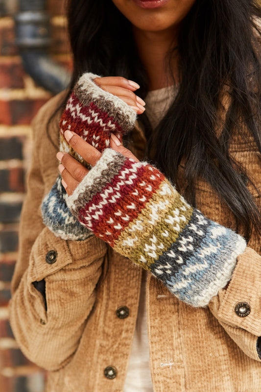 Pachamama Helmsdale Handwarmers, Hand Made, Lined, Wool, Fair Trade Sourced