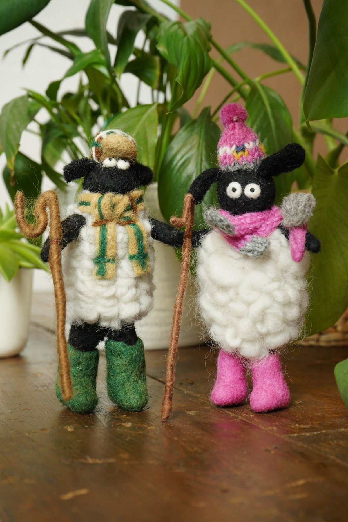 Pachamama Flat Cap Stanley Sheep, Hand Felted, Fair Trade Sourced, Home Ornament