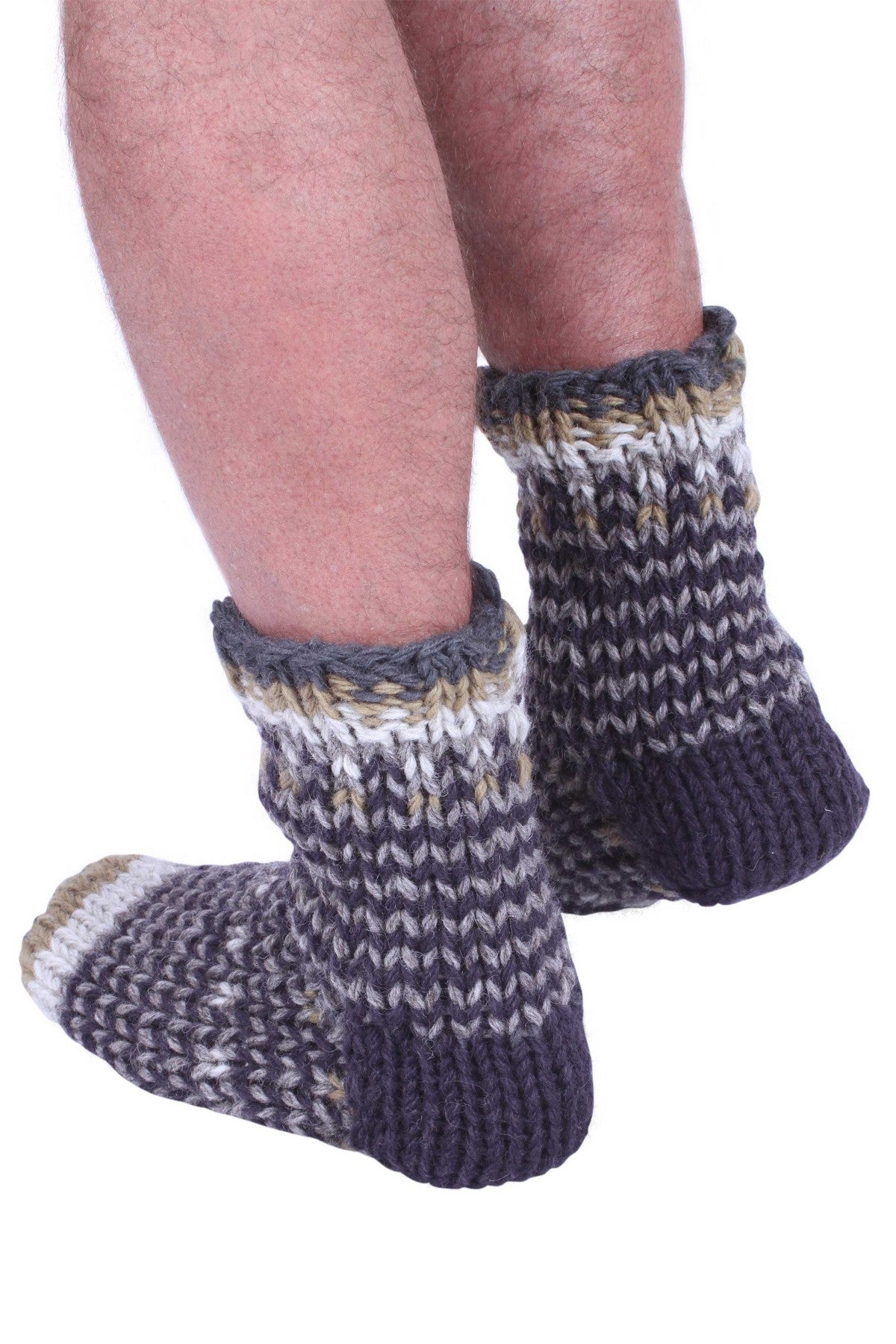 Pachamama Mens Santiago Sofa Socks, Hand Knitted, 100% Wool, Fair Trade Sourced Condition: New with tags