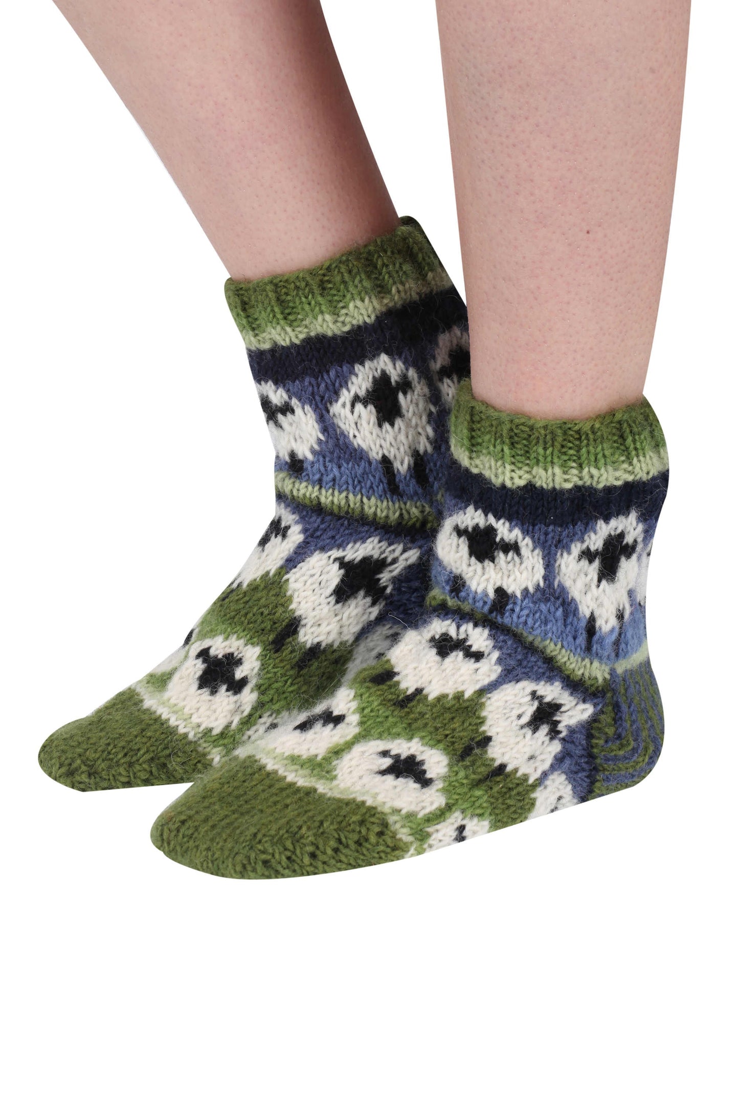 Pachamama Flock Of Sheep Sofa Socks, Hand Knitted, 100% Wool, Fair Trade Sourced