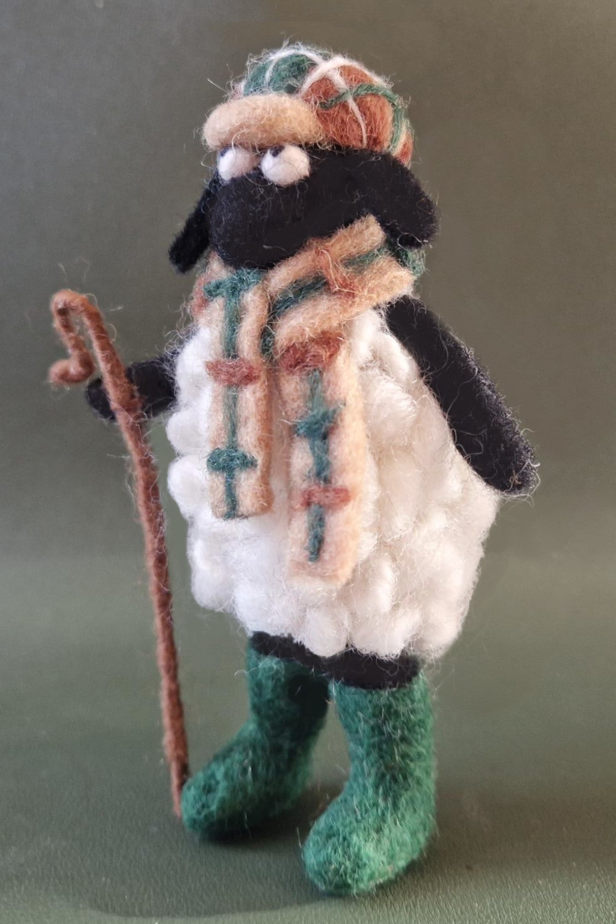 Pachamama Flat Cap Stanley Sheep, Hand Felted, Fair Trade Sourced, Home Ornament