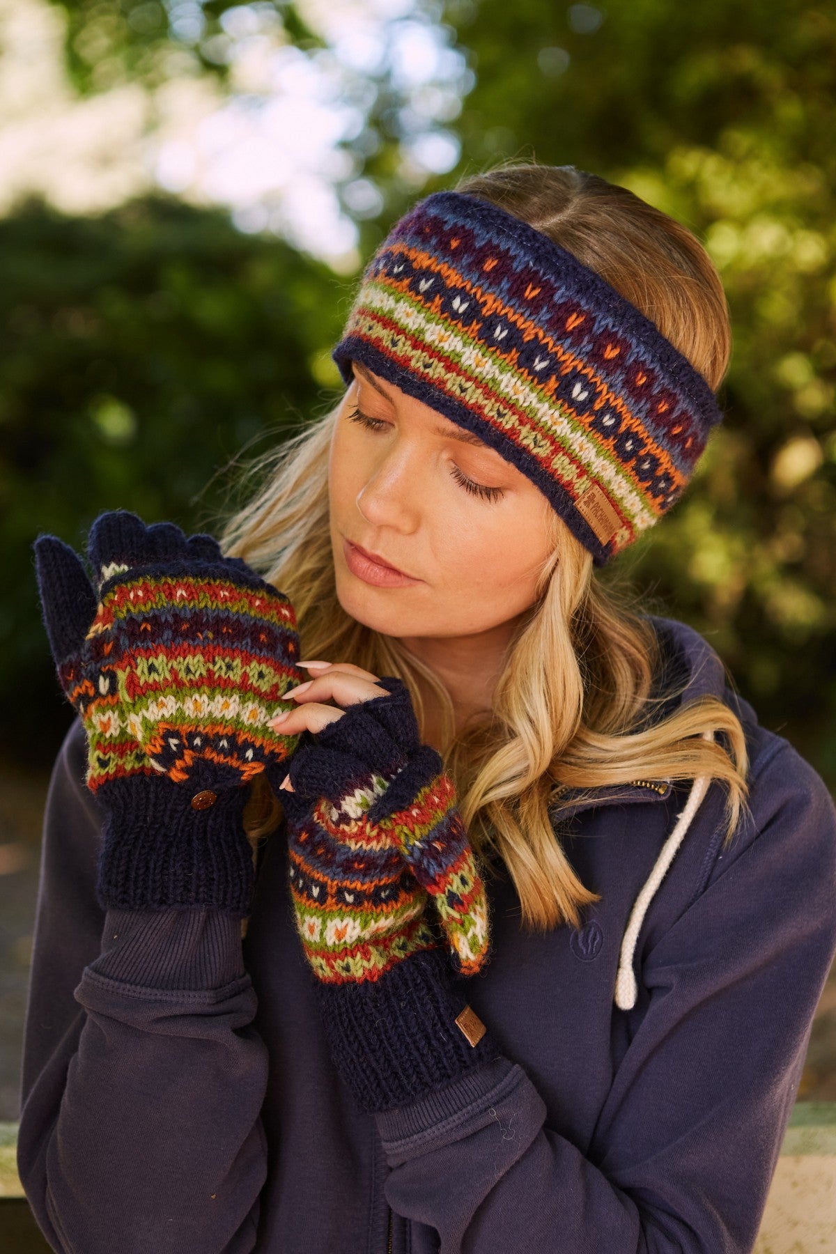 Pachamama Colorado Glove/Mitts, Hand Knitted, Lined, Wool, Fair Trade Sourced