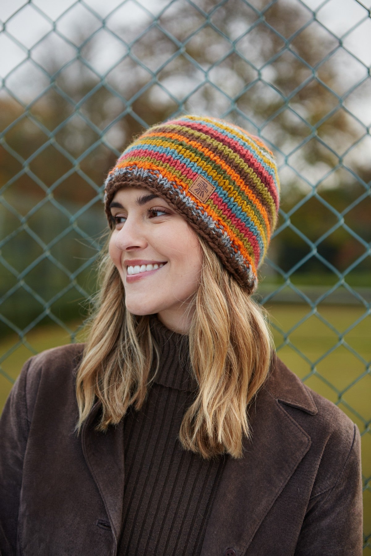 Pachamama Grassington Beanie, Multicoloured, Hand Knitted, 100% Wool