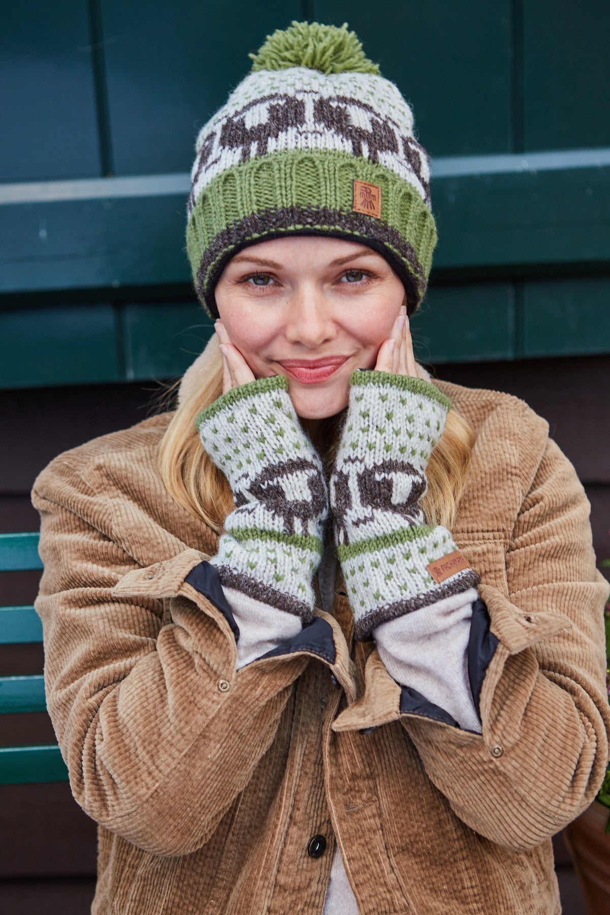 Pachamama Herdwick Sheep Handwarmers, Hand Made, Lined, 100% Wool Outer, Oatmeal