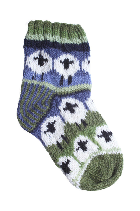 Pachamama Flock Of Sheep Sofa Socks, Hand Knitted, 100% Wool, Fair Trade Sourced