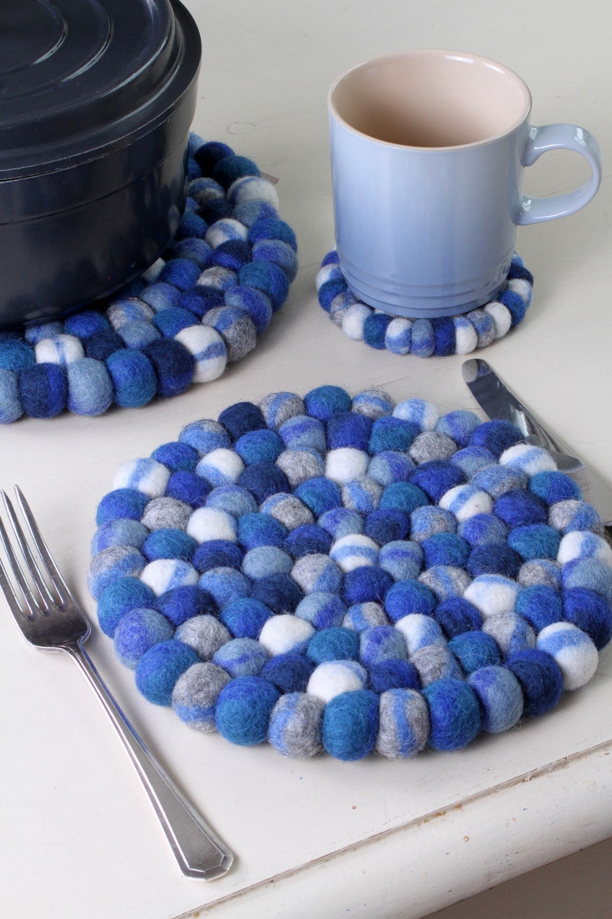 Pachamama Finisterre Pebble Place Mat, Blue or Natural