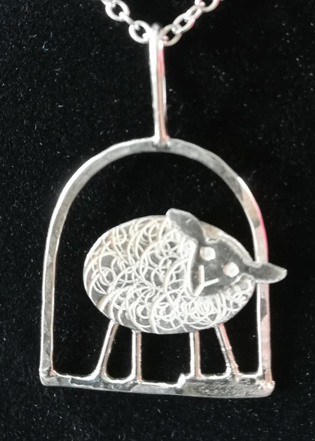 Sterling Silver Sheep Pendant, Clara, Individually Hand Crafted By Silversmith