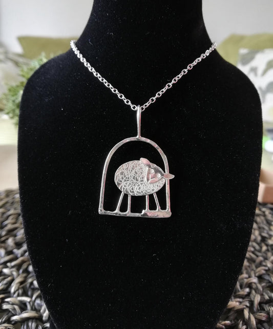 Sterling Silver Sheep Pendant, Clara, Individually Hand Crafted By Silversmith