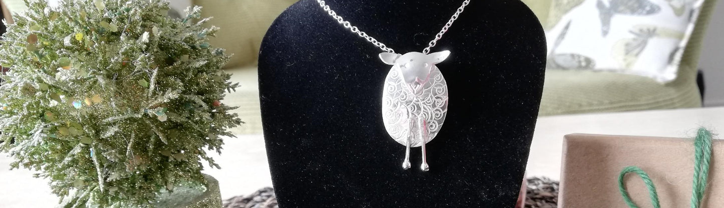 Sterling Silver Sheep Pendant, Agnes, Individually Hand Crafted By Silversmith