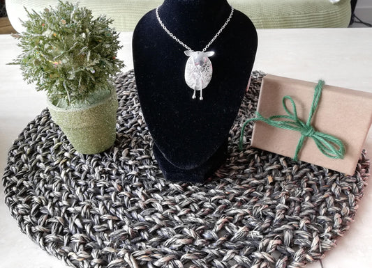 Sterling Silver Sheep Pendant, Agnes, Individually Hand Crafted By Silversmith