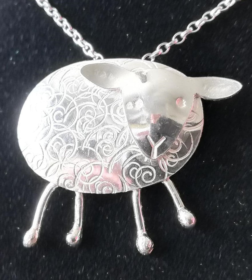 Sterling Silver Sheep Pendant, Myrtle, Individually Hand Crafted By Silversmith