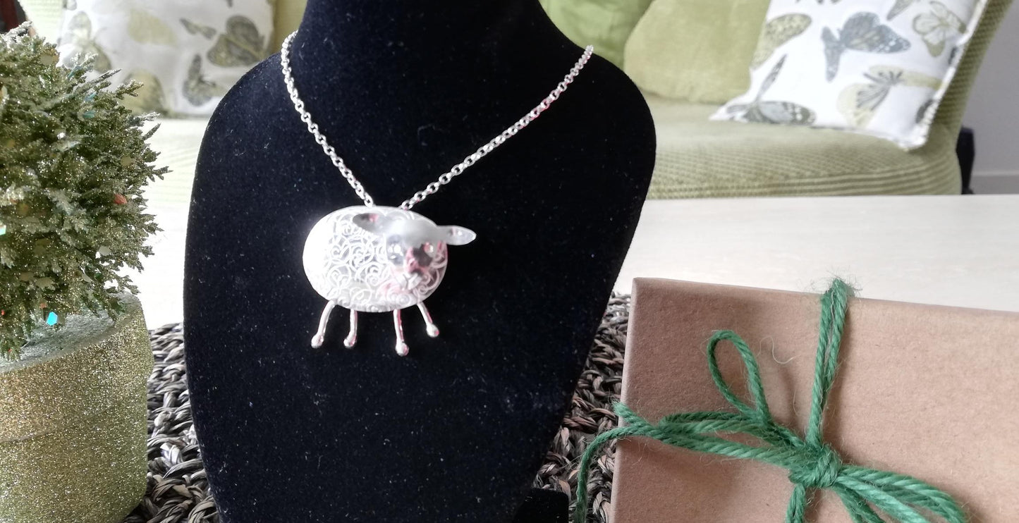 Sterling Silver Sheep Pendant, Myrtle, Individually Hand Crafted By Silversmith