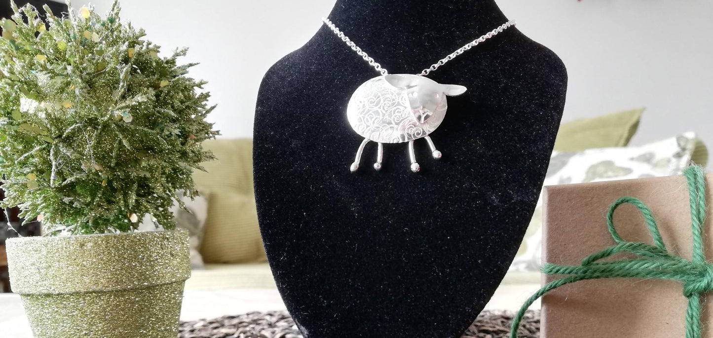 Sterling Silver Sheep Pendant, Myrtle, Individually Hand Crafted By Silversmith