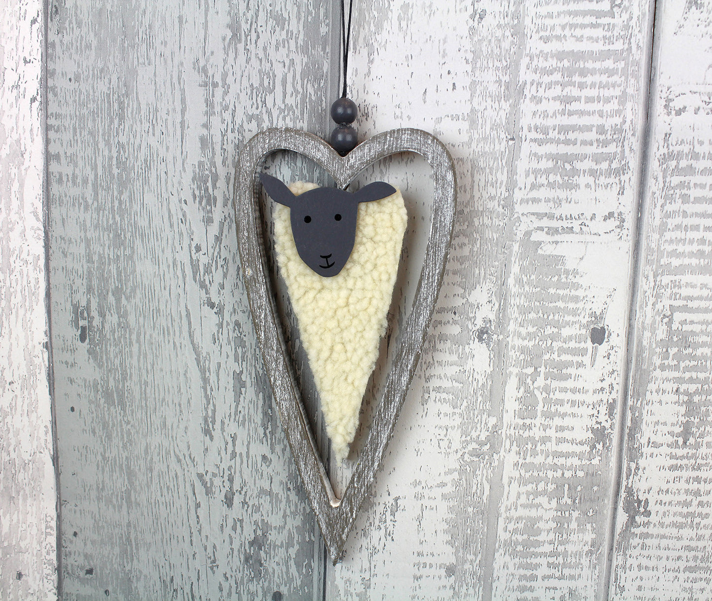 Sheep Heart Hanging Decoration With Wool, Home Decor