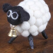 Pachamama Tessa The Bobbly Sheep Decoration, Hand Felted, Fair Trade