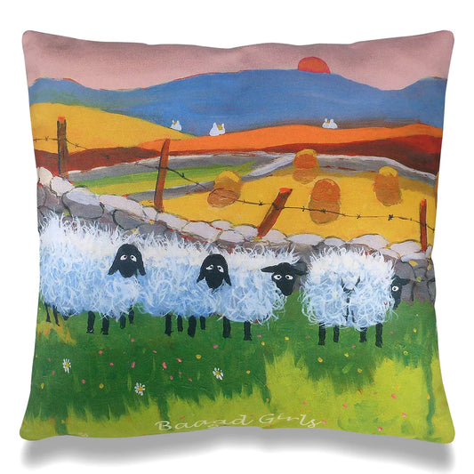 Thomas Joseph Baaad Girls Cushion Cover in Faux Suede, 45cm x 45cm, Made in UK