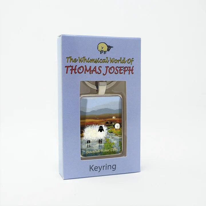 Thomas Joseph Sheep Keyring, Baaad Hair Day, Gift Boxed