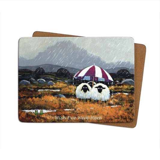 Thomas Joseph Wish Ewe Were Here Single Table Mat, Cork Backed